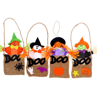 Pumpkin Ghost Linen Holiday Party Hanging Ornaments