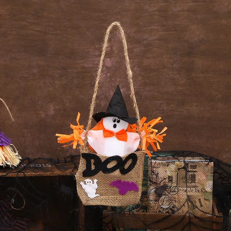 Pumpkin Ghost Linen Holiday Party Hanging Ornaments