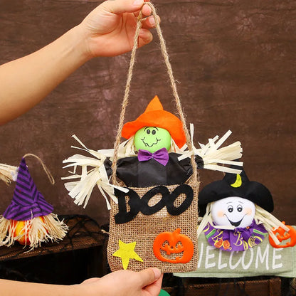 Pumpkin Ghost Linen Holiday Party Hanging Ornaments