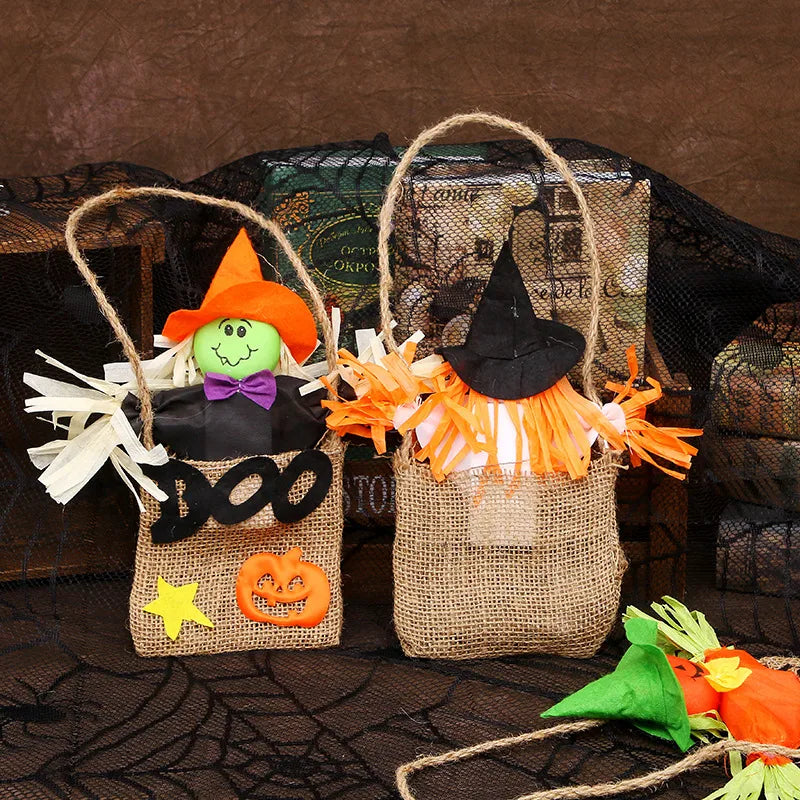 Pumpkin Ghost Linen Holiday Party Hanging Ornaments