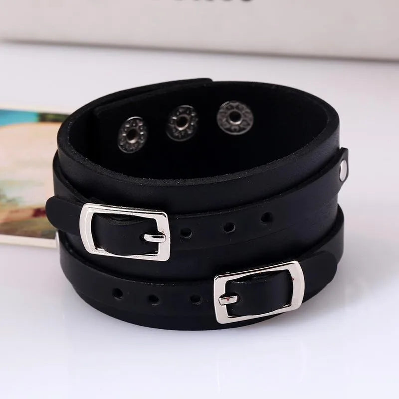 Punk Bracelet Jewelry Wholesale Wide Leather Bracelet Men'S Leather Bracelet