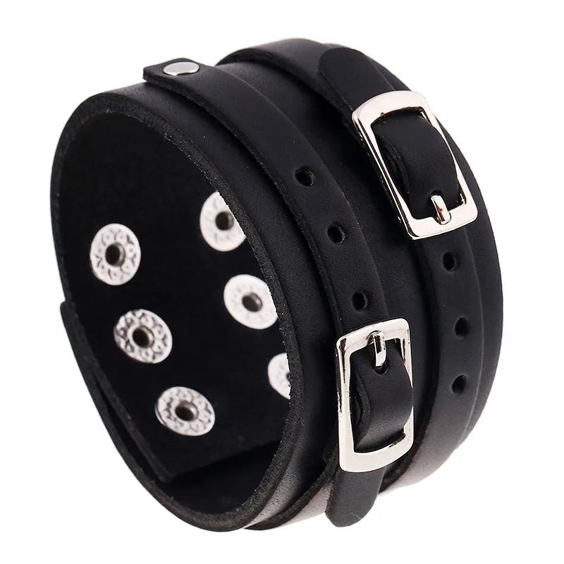 Punk Bracelet Jewelry Wholesale Wide Leather Bracelet Men'S Leather Bracelet