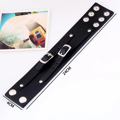 Punk Bracelet Jewelry Wholesale Wide Leather Bracelet Men'S Leather Bracelet