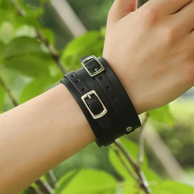 Punk Bracelet Jewelry Wholesale Wide Leather Bracelet Men'S Leather Bracelet