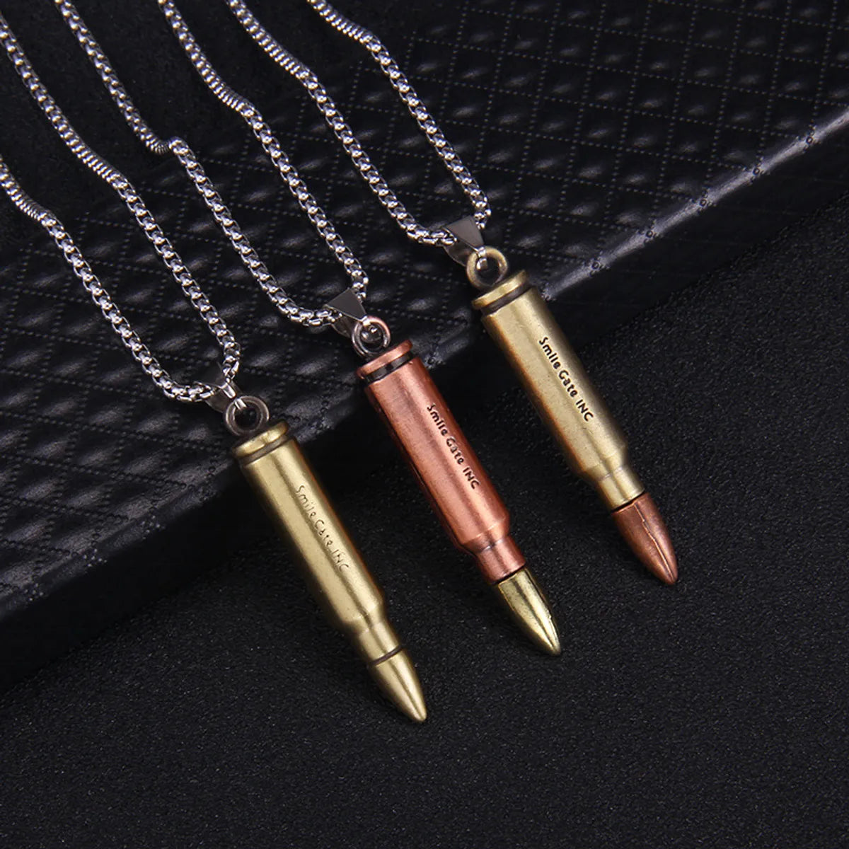 Punk Bullet Stainless Steel Alloy Plating Men'S Pendant Necklace