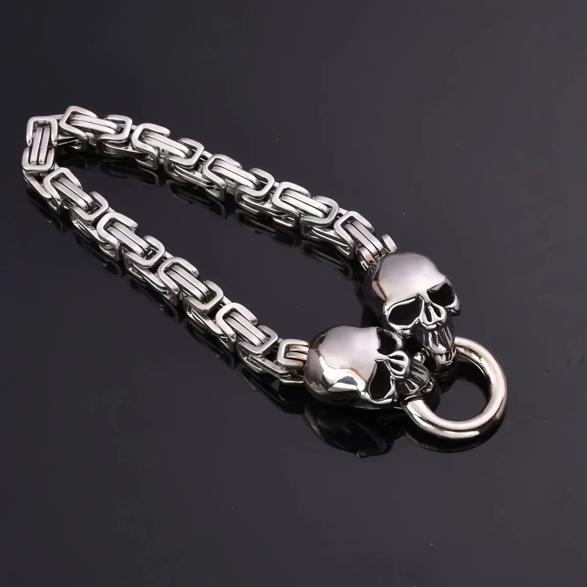 Punk Classic Style Cool Style Skull Stainless Steel Men'S Bracelets