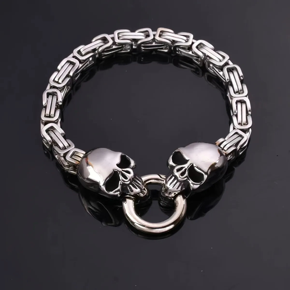 Punk Classic Style Cool Style Skull Stainless Steel Men'S Bracelets