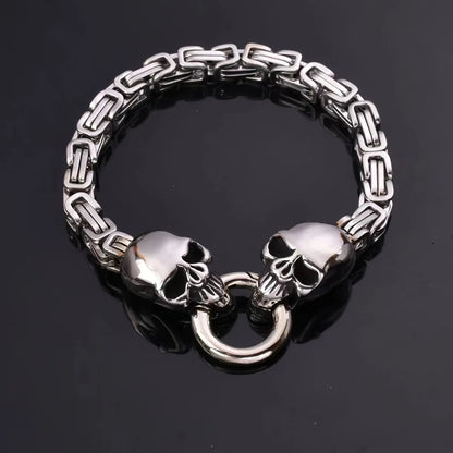 Punk Classic Style Cool Style Skull Stainless Steel Men'S Bracelets