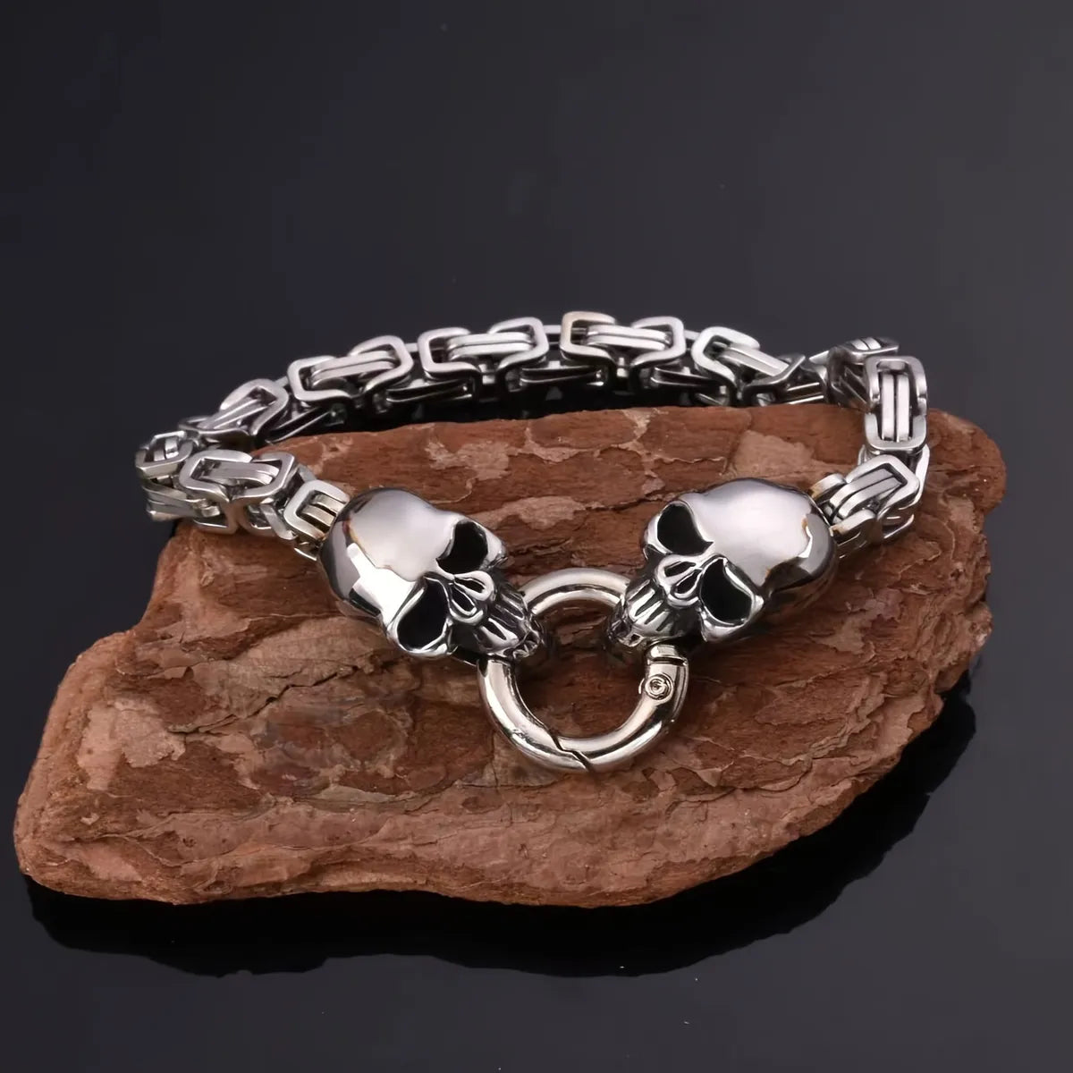 Punk Classic Style Cool Style Skull Stainless Steel Men'S Bracelets