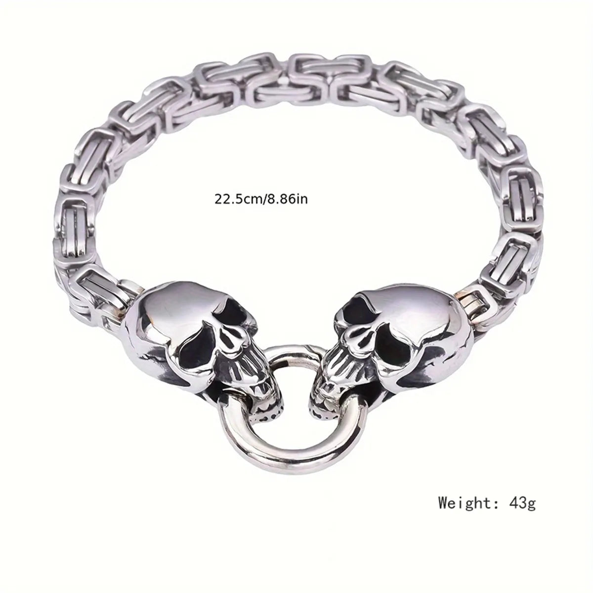 Punk Classic Style Cool Style Skull Stainless Steel Men'S Bracelets