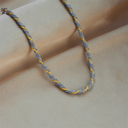 Punk Color Block Titanium Steel Plating Chain 18k Gold Plated Necklace