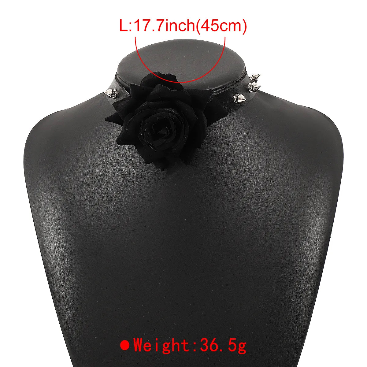 Punk Cool Style Flower Pu Leather Cloth Rivet Women's Choker