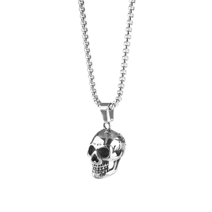 Punk Cool Style Skull Alloy Polishing Plating Men'S Pendant Necklace Long Necklace