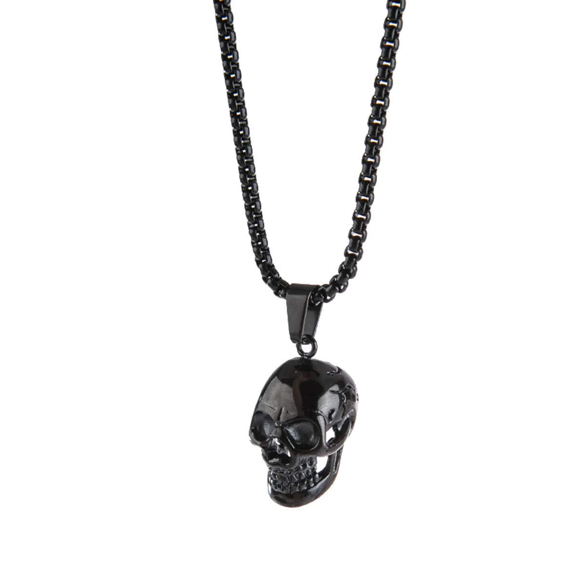 Punk Cool Style Skull Alloy Polishing Plating Men'S Pendant Necklace Long Necklace