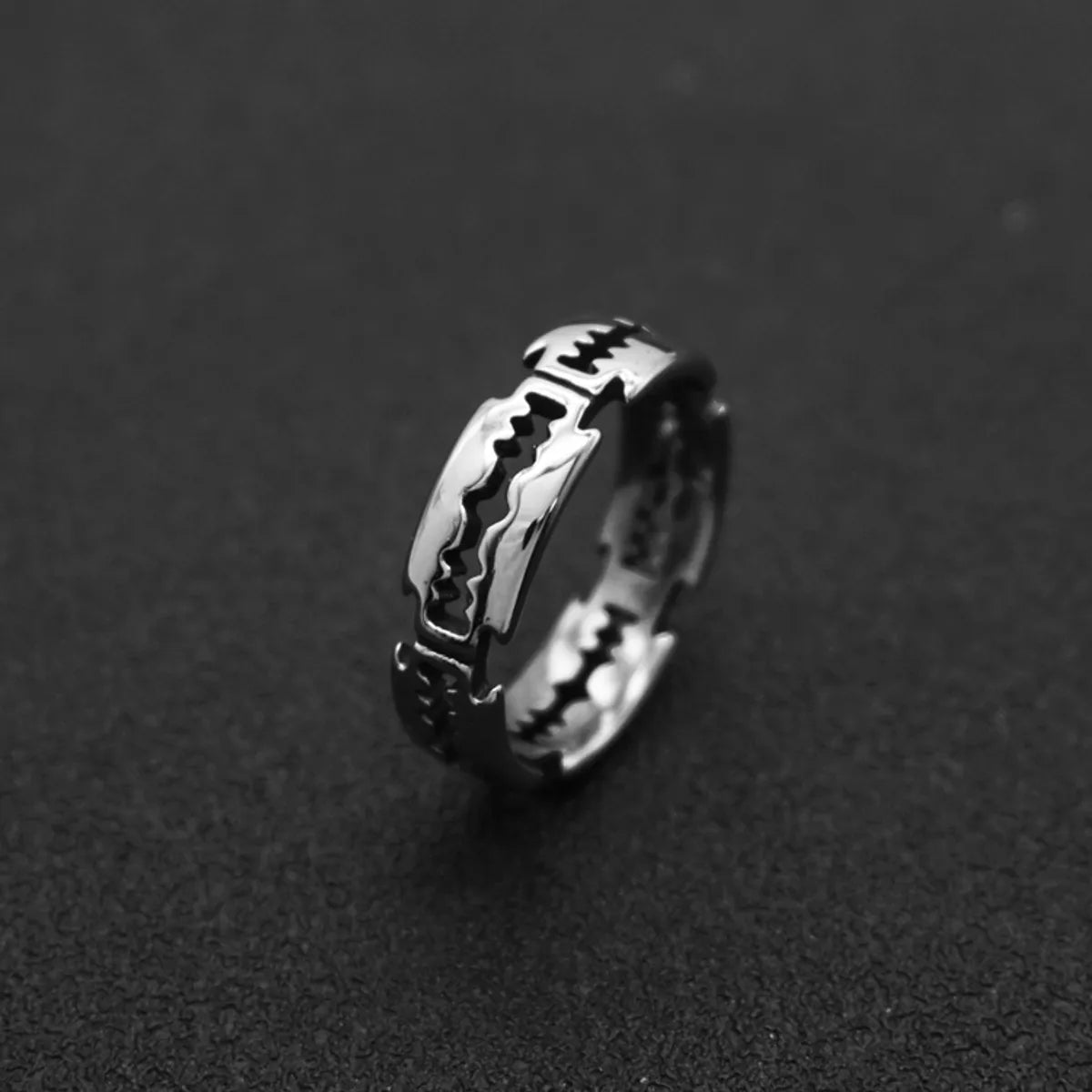 Punk Cool Style Solid Color Stainless Steel Unisex Rings