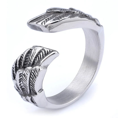 Punk Cool Style Wings 304 Stainless Steel Men'S Open Ring