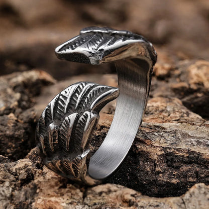 Punk Cool Style Wings 304 Stainless Steel Men'S Open Ring