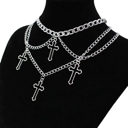 Punk Cross Alloy Plating Women'S Choker