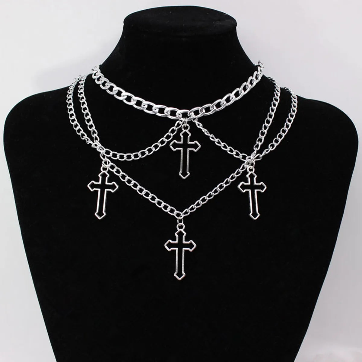 Punk Cross Alloy Plating Women'S Choker