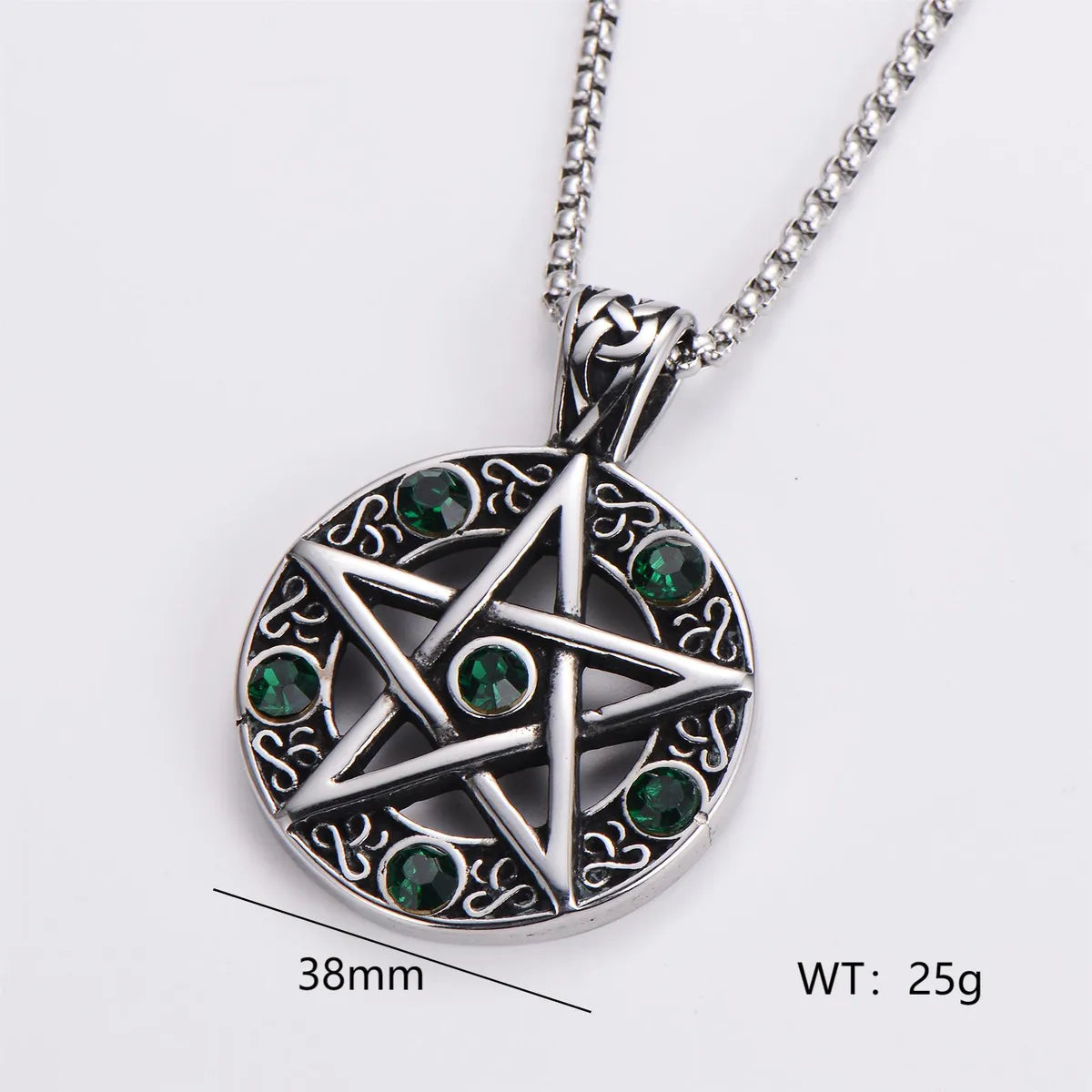 Punk Cross Palm Feather 304 Stainless Steel Polishing Inlay Resin Men'S Pendant Necklace