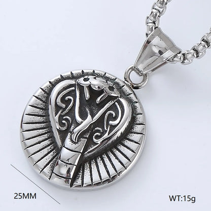 Punk Cross Stainless Steel Men'S Pendant Necklace