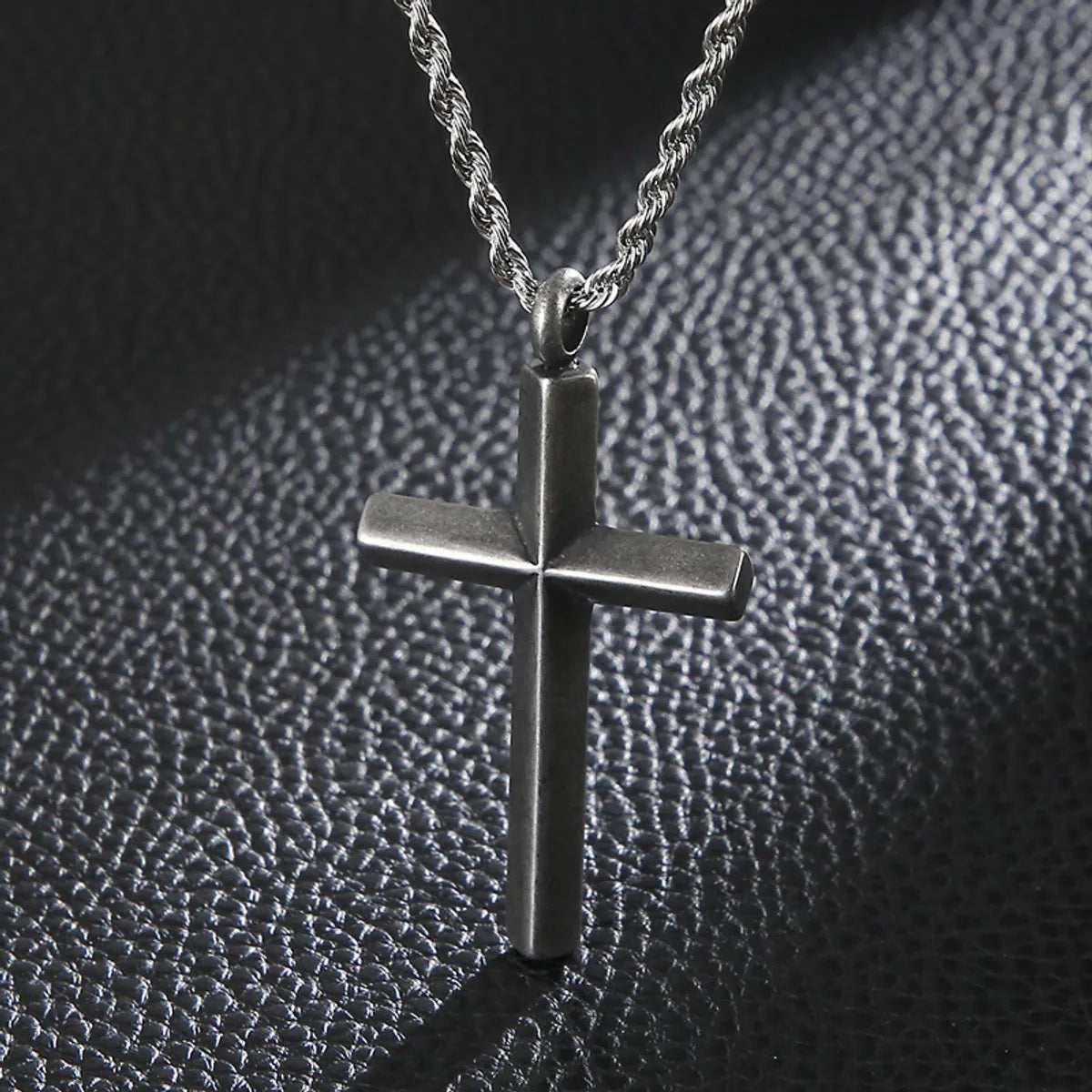 Punk Cross Titanium Steel Plating 18K Gold Plated Men'S Necklace