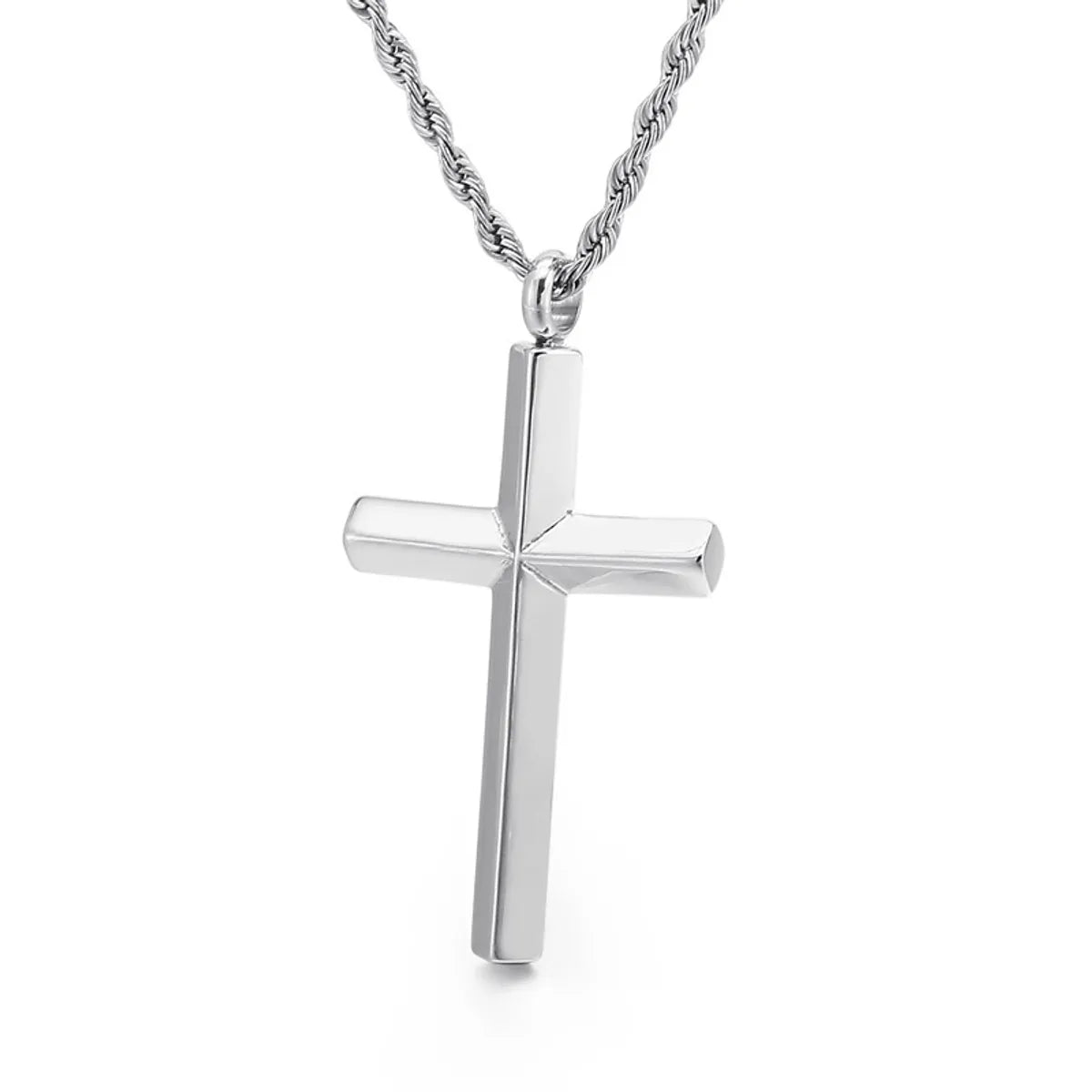 Punk Cross Titanium Steel Plating 18K Gold Plated Men'S Necklace