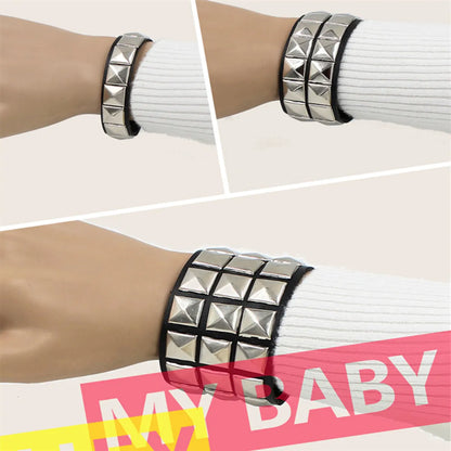 Punk Geometric Pu Leather Unisex Bangle