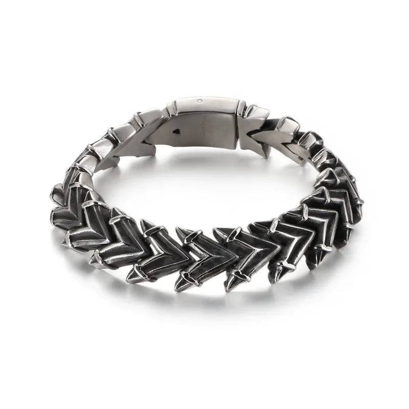 Punk Geometric Stainless Steel Men'S Bracelets