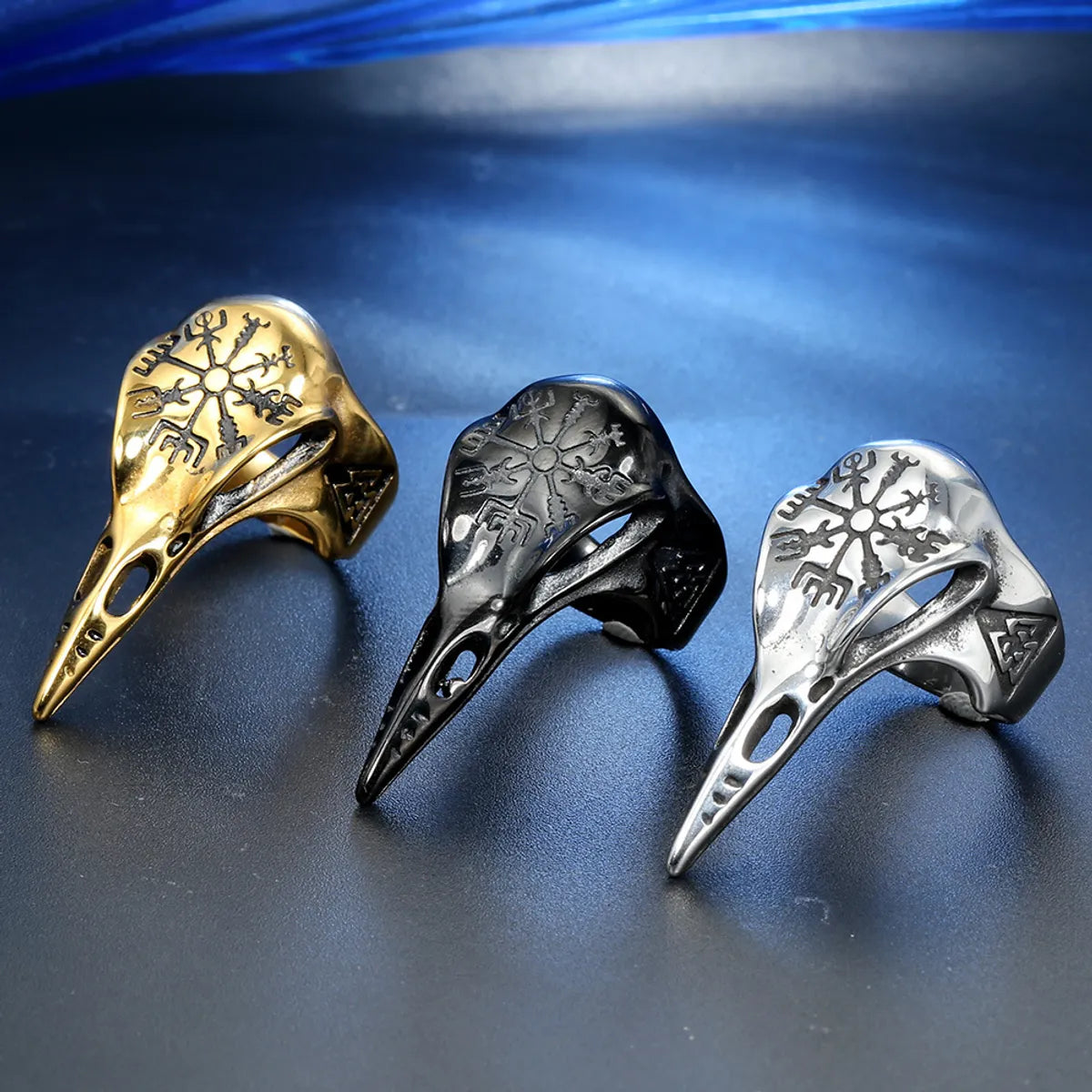 Punk Geometric Stainless Steel Polishing None 18K Gold Plated Rhodium Plated Unisex Rings