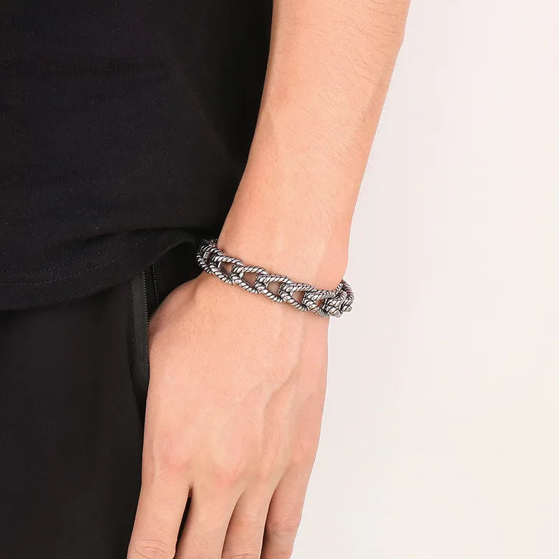 Punk Geometric Titanium Steel Men'S Bracelets