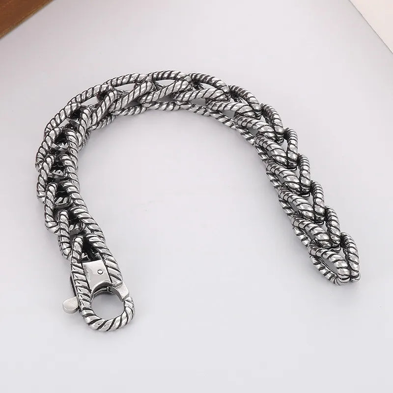 Punk Geometric Titanium Steel Men'S Bracelets