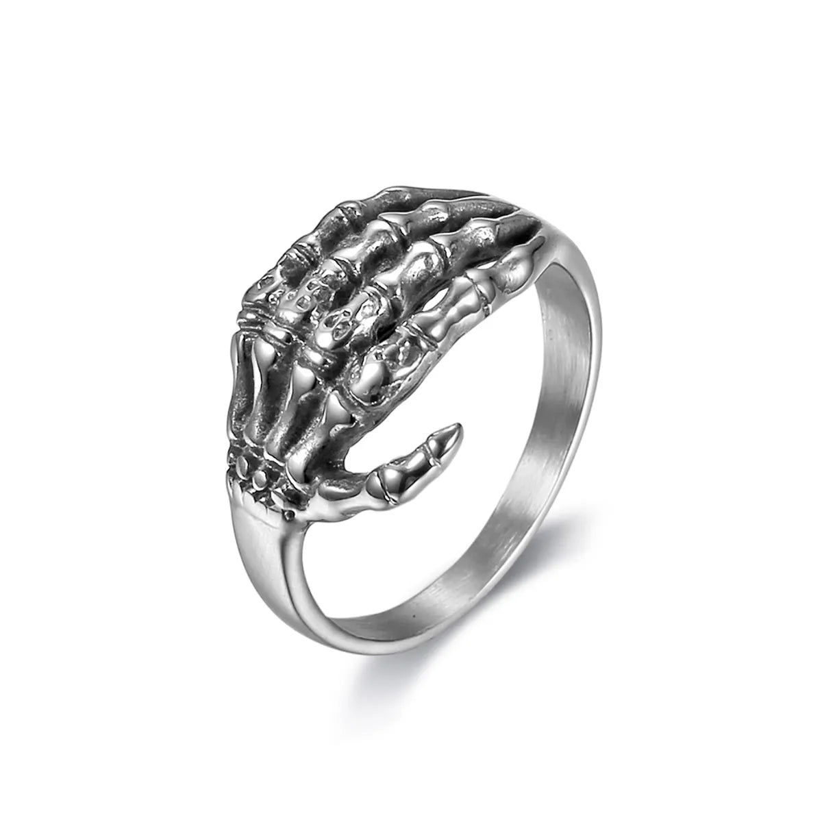 Punk Hand Skull 304 Stainless Steel Polishing Unisex Rings