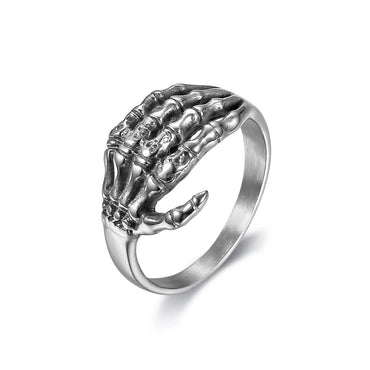 Punk Hand Skull 304 Stainless Steel Polishing Unisex Rings