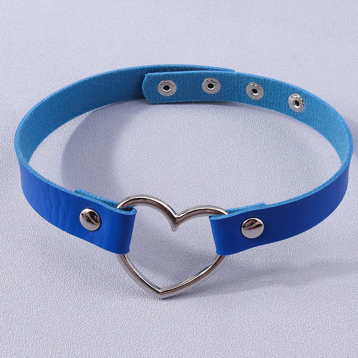 Punk Heart Shape Pu Leather  Choker