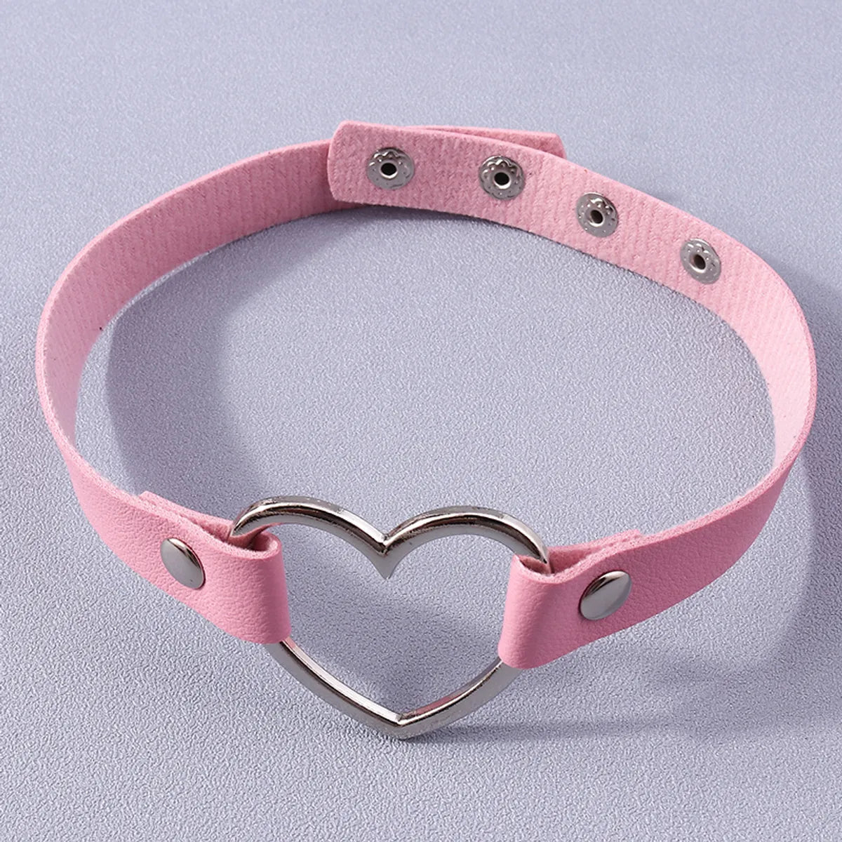 Punk Heart Shape Pu Leather  Choker