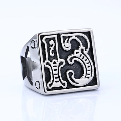 Punk Leaf Number 304 Stainless Steel Men'S Rings