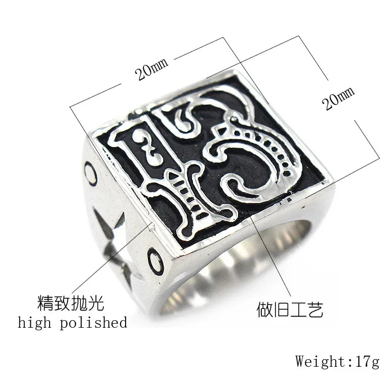 Punk Leaf Number 304 Stainless Steel Men'S Rings