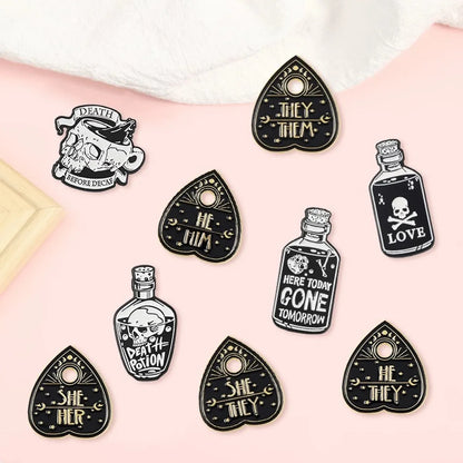 Punk Letter Alloy Stoving Varnish Brooches