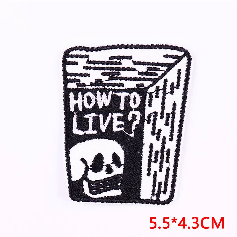 Punk Letter Skull Embroidery Thread Cloth Sticker 1 Piece