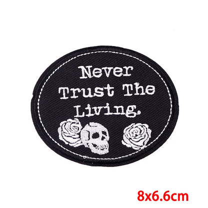 Punk Letter Skull Embroidery Thread Cloth Sticker 1 Piece