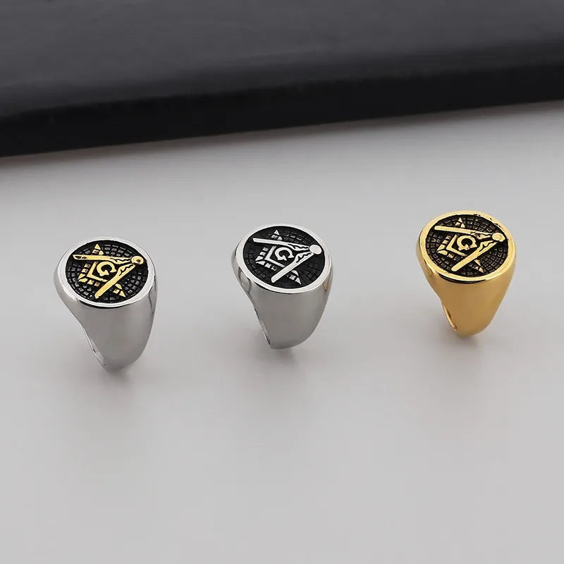 Punk Letter Titanium Steel Plating Men'S Rings