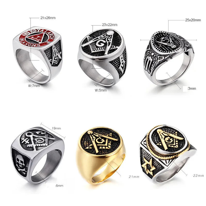 Punk Letter Titanium Steel Plating Men'S Rings