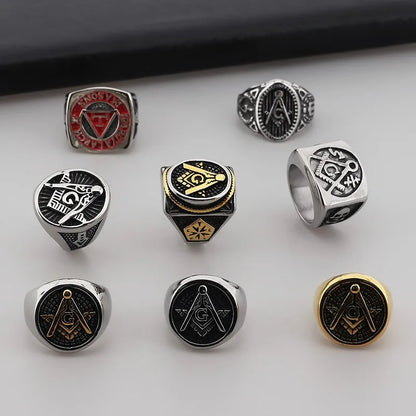 Punk Letter Titanium Steel Plating Men'S Rings