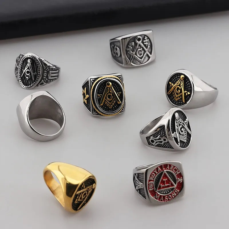 Punk Letter Titanium Steel Plating Men'S Rings