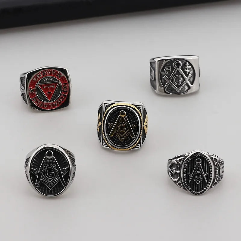 Punk Letter Titanium Steel Plating Men'S Rings