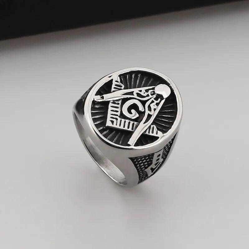 Punk Letter Titanium Steel Plating Men'S Rings