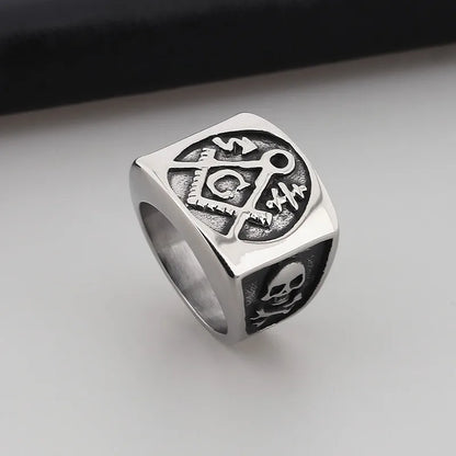 Punk Letter Titanium Steel Plating Men'S Rings