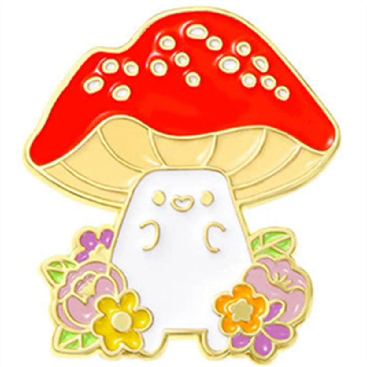 Punk Modern Style Streetwear Hat Gesture Mushroom Alloy Stamping Stoving Varnish Plating Unisex Brooches Collar Pin