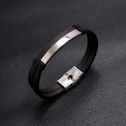 Fashion Geometric Pu Leather No Inlaid Unisex Bracelets